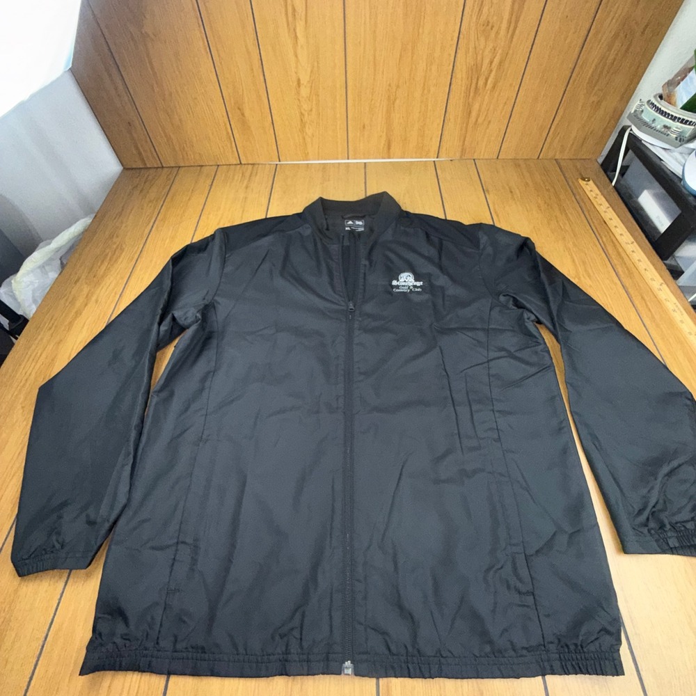 Adidas Golf Mens XL Black Stonehenge Country Club Full Zip Windbreaker Jacket